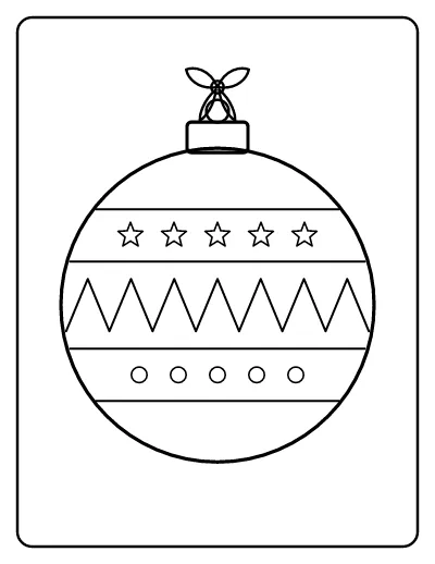 Big Christmas Ornament coloring page – printable line art