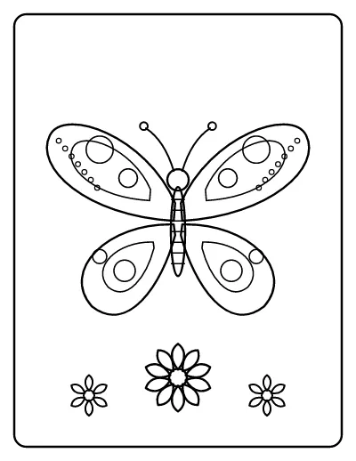 Butterfly with Patterned Wings coloring page – printable line art