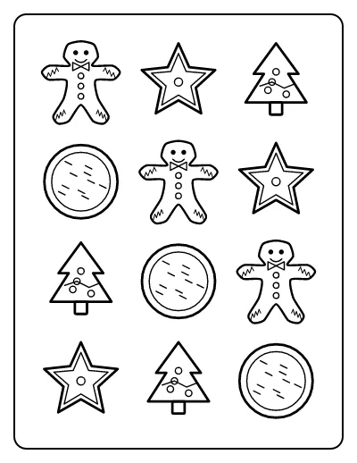 Christmas Cookies Pattern coloring page – printable line art