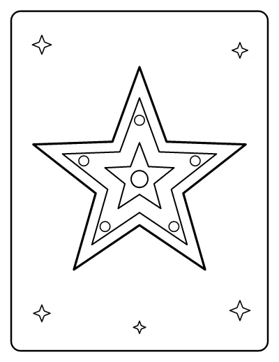 Christmas Star coloring page – printable line art
