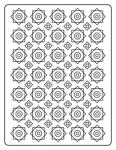 Eight-Point Star Tile Pattern coloring page – printable line art