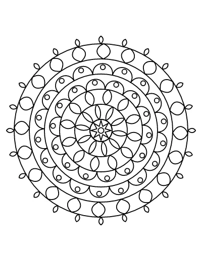 Flower Mandala coloring page – printable line art
