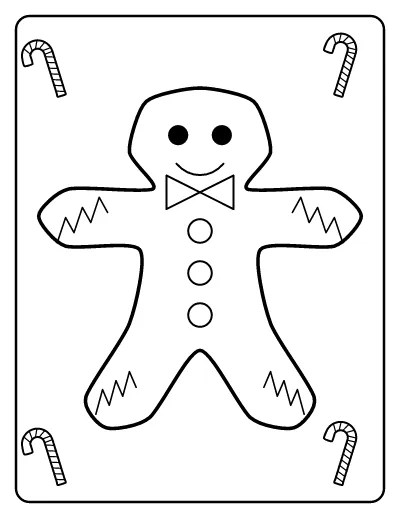 Gingerbread Man coloring page – printable line art