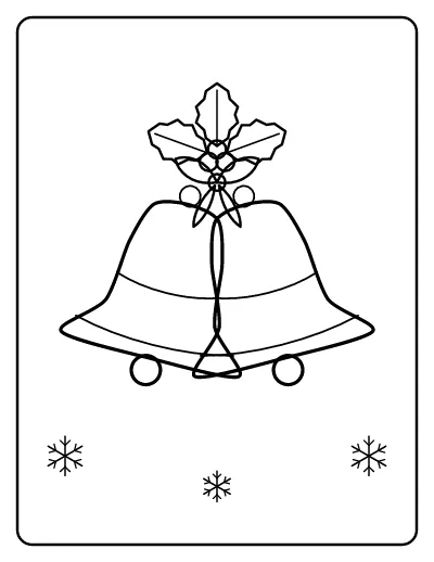 Jingle Bells with Holly coloring page – printable line art