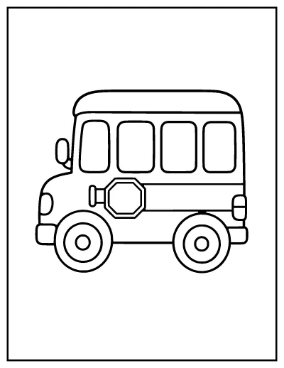 School Bus coloring page – printable line art