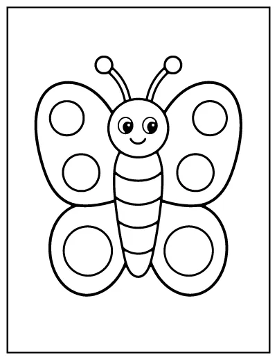 Simple Butterfly for Toddlers coloring page – printable line art