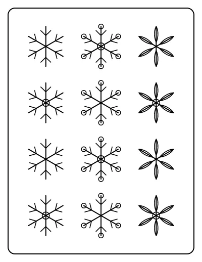 Snowflakes Pattern coloring page – printable line art